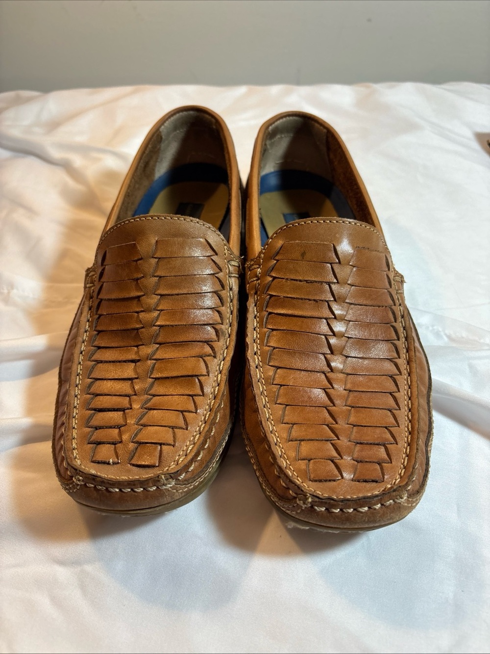 Giorgio Brutini Brown Woven Leather Slip-On Loafers